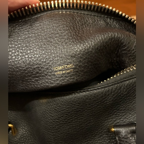 Tom Ford Black Pebbled Leather Frea Freya Satchel Handbag - Picture 7 of 13